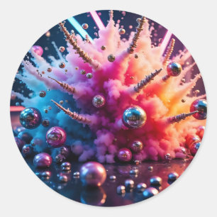Sticker Rond Explosions chaotiques