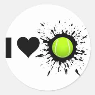 Sticker Rond Explosive I Love Tennis