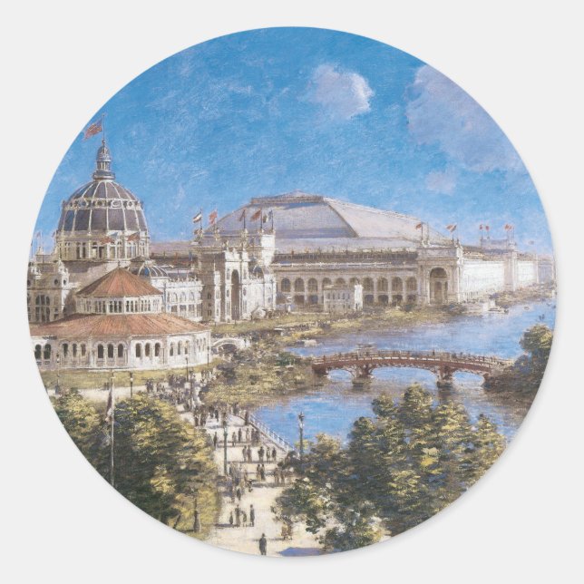 Sticker Rond Exposition colombienne mondiale par Theodore Robin (Devant)