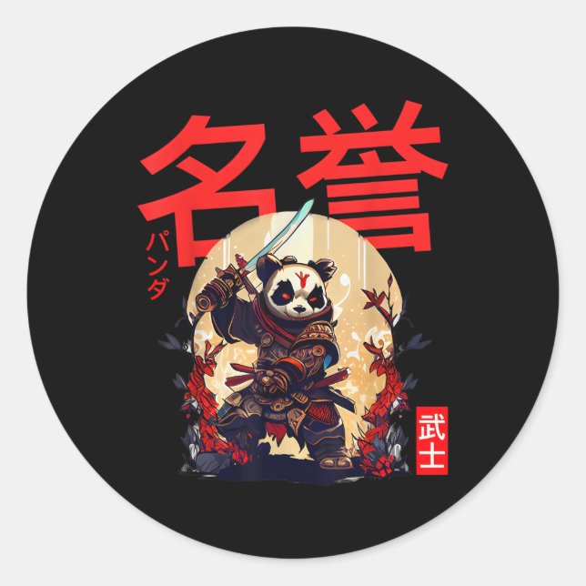 Sticker Rond Express Ga Amour Avec Samurai Panda (Devant)