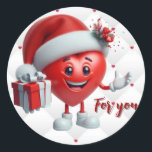 Sticker Rond Express your affection effortlessly.<br><div class="desc">"Spread love and joy with our adorable sticker featuring a heart holding a gift,  inscribed with 'For You'. Perfect for adding a touch of sweetness to your belongings or gifting to someone special. Get yours today and share the love!"</div>