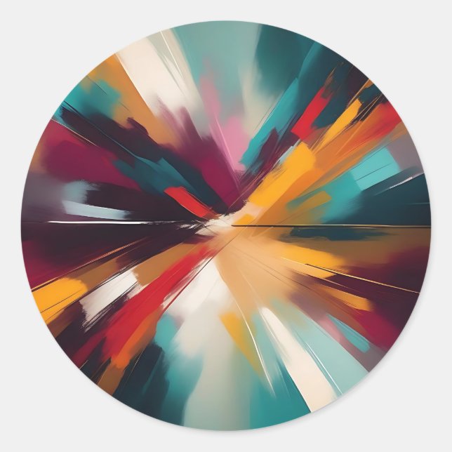 Sticker Rond Expressive Colorée Brush Stroke (Devant)