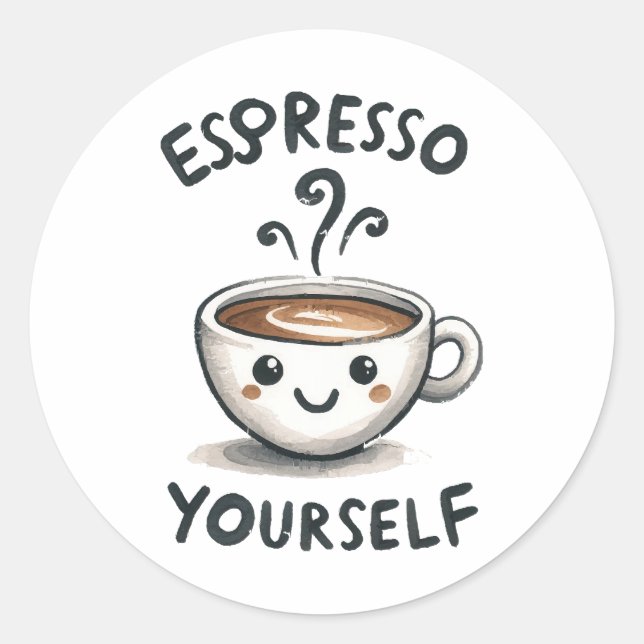 Sticker Rond Exprimez-vous café (Devant)