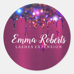 Sticker Rond Extension de cils scintillants