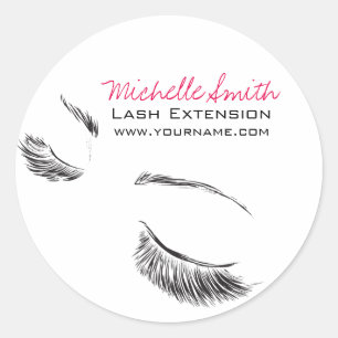 Sticker Rond Extension de la barre des cils longs