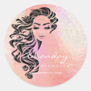 Sticker Rond Extension de la ceinture de cheveux Styliste maqui