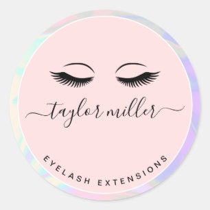 Sticker Rond Extensions holographiques modernes et élégantes
