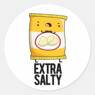 Sticker Rond Extra Salty Funty Salty Snack Pun