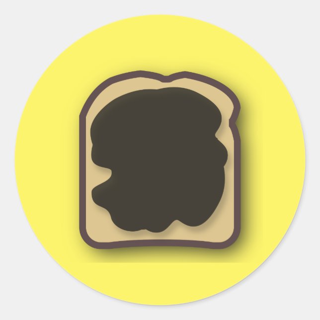 Sticker Rond Extrait de levure australienne sur toast (Devant)