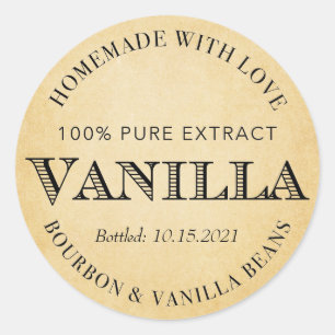 Sticker Rond Extrait de vanille personnalisé avec Bourbon VE005