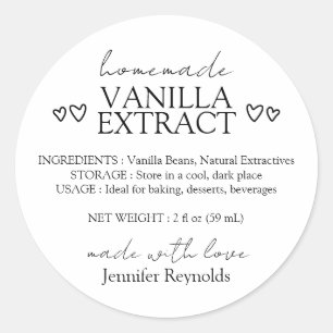 Sticker Rond Extrait de vanille simple fait maison avec instruc