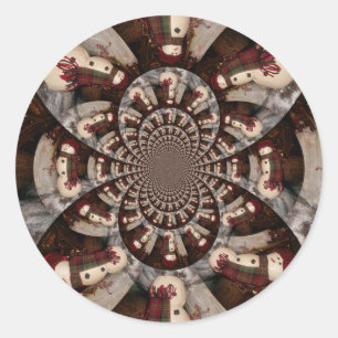 Sticker Rond Extraordinaire Snowman