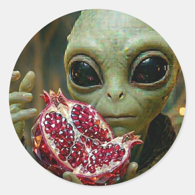 Sticker Rond Extraterrestre  Alien et Grenade   (Devant)