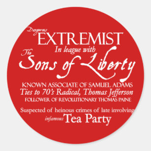Sticker Rond Extrémiste dangereux : Affiche du 18ème siècle