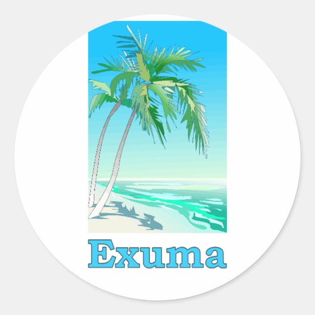 Sticker Rond Exuma, Bahamas (Devant)