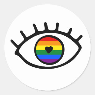 Sticker Rond Eye Rainbow