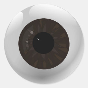 Sticker Rond Eyeball Brown foncé