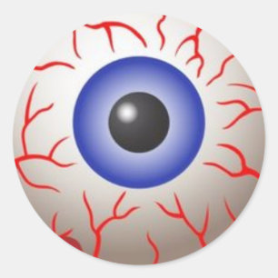 Sticker Rond Eyeball d'Halloween effrayant