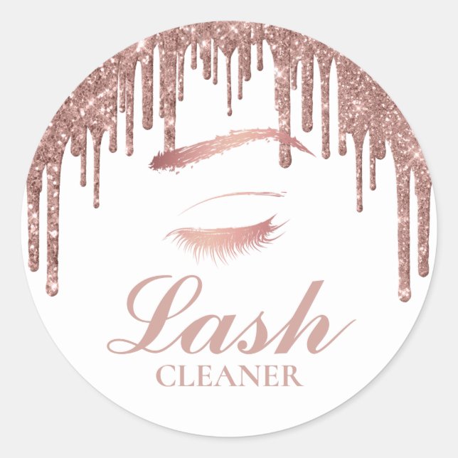 Sticker Rond Eyelash Extensions Lash Cleaner Rose Gold Drivers (Devant)