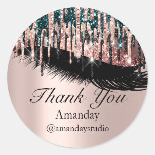 Sticker Rond Eyelashes à la menthe Extension Maquillage Rose Gr