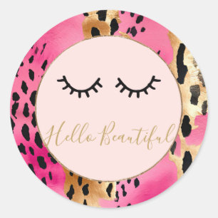 Sticker Rond Eyelashes Girls rose Glam Black Gold Leopard