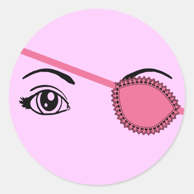Sticker Rond Eyepatch rose (Devant)