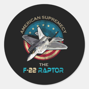 Sticker Rond F22 Raptor American Patriotic Fighter Jet 4ème De 