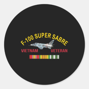 Sticker Rond F-100 nord-américain Super Saber Vietnam Vétérinai