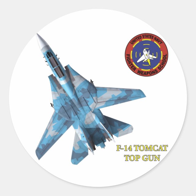 Sticker Rond F-14 Tomcat Top Gun (Devant)