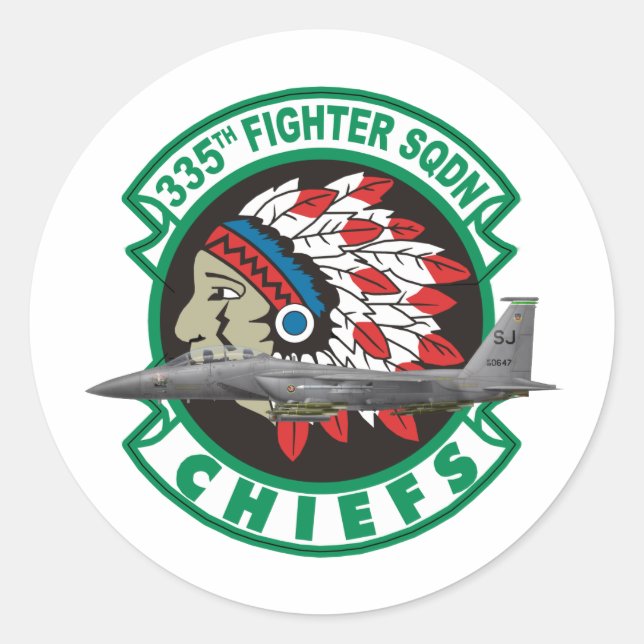 Sticker Rond F-15 Eagles de frappe 335e Escadron de chasse (Devant)