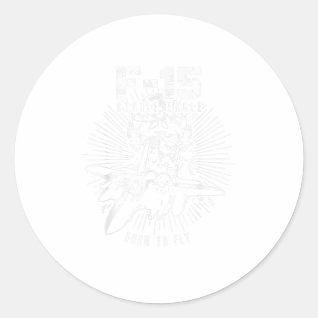 Sticker Rond F-15 Strike Eagle USAF Jet Fighter Pilo (Devant)