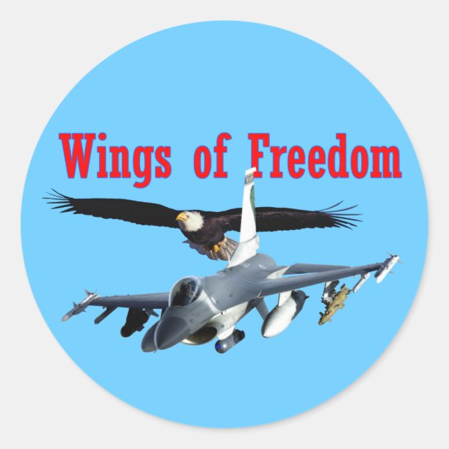 Sticker Rond F-16 Ailes de liberté (Devant)