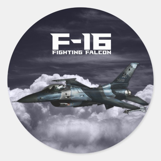 Sticker Rond F-16 Faucon combattant (Devant)