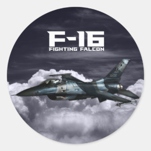 Sticker Rond F-16 Faucon combattant