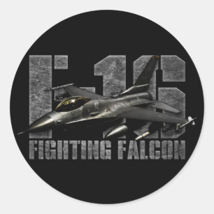 Sticker Rond F-16 Faucon combattant