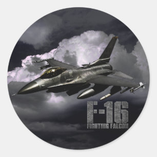 Sticker Rond F-16 Faucon combattant