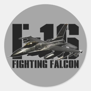 Sticker Rond F-16 Faucon combattant