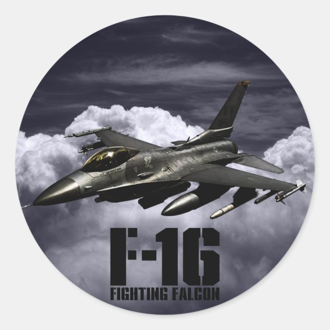 Sticker Rond F-16 Faucon combattant (Devant)