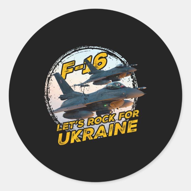 Sticker Rond F-16 Ukraine 1  (Devant)