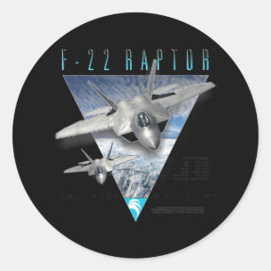 Sticker Rond F-22 Raptor Stealth Air Superiority Fighter