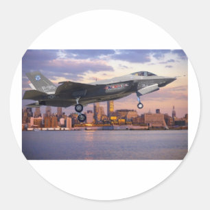 STICKER ROND F-35 AVION DE LUMIÈRE