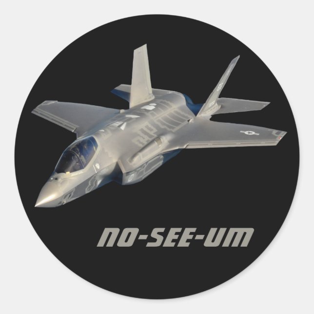 Sticker Rond F-35 chasseur à réaction sans-voir-Um (Devant)
