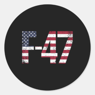 Sticker Rond F-47 Avion chasseur Jet 6e génération chasseur