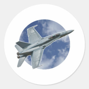 Sticker Rond F/A-18C Hornet sur un nuage circulaire
