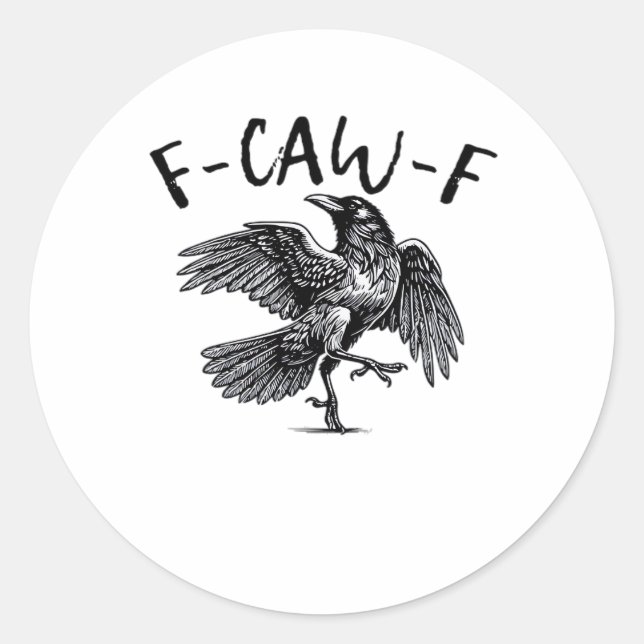 Sticker Rond F Caw F Classique Essentiel Esthétique (Devant)