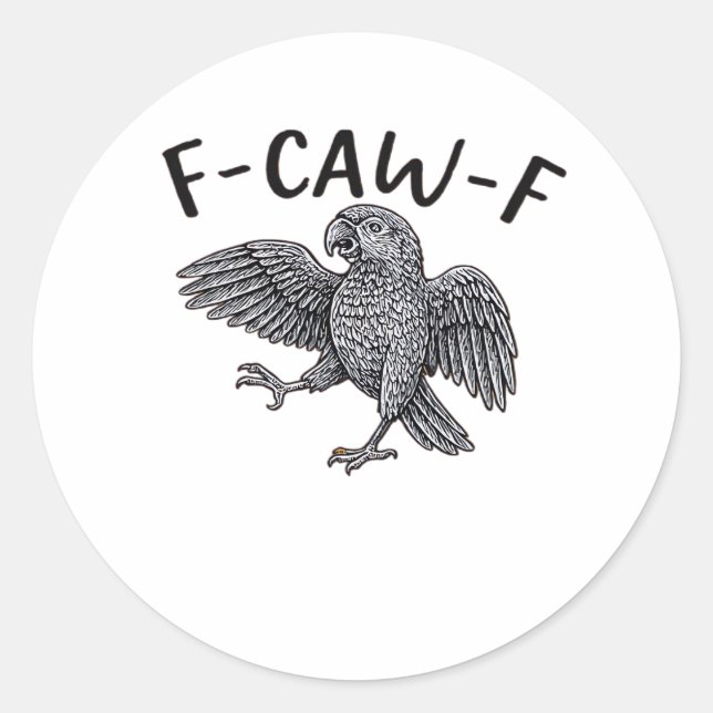 Sticker Rond F Caw F Minimal Clean Design (Devant)