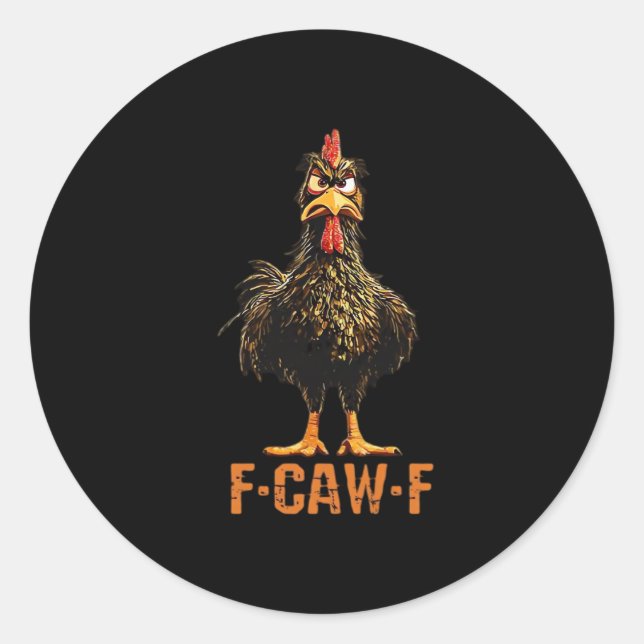 Sticker Rond F-Caw-F Simple Clean (Devant)