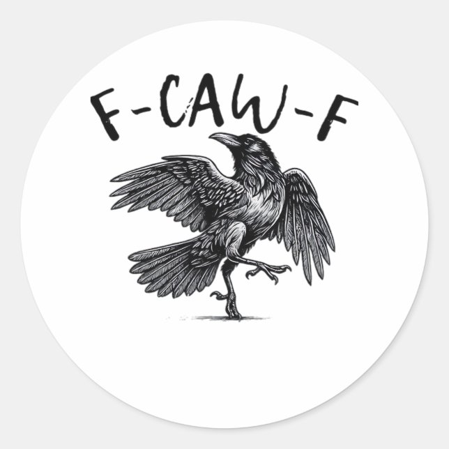 Sticker Rond F Caw F Style Rétro Classique (Devant)