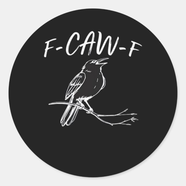 Sticker Rond F-Caw-F Style Rétro Classique (Devant)