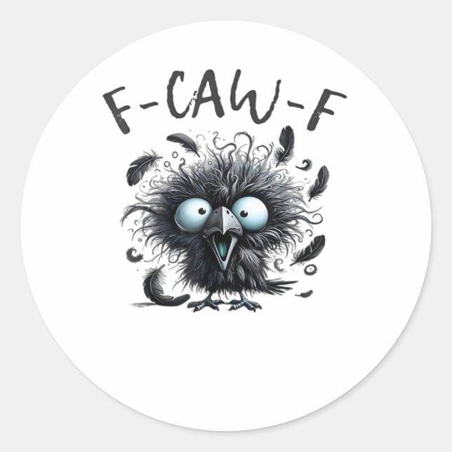 Sticker Rond F Caw F Style Rétro Classique (Devant)
